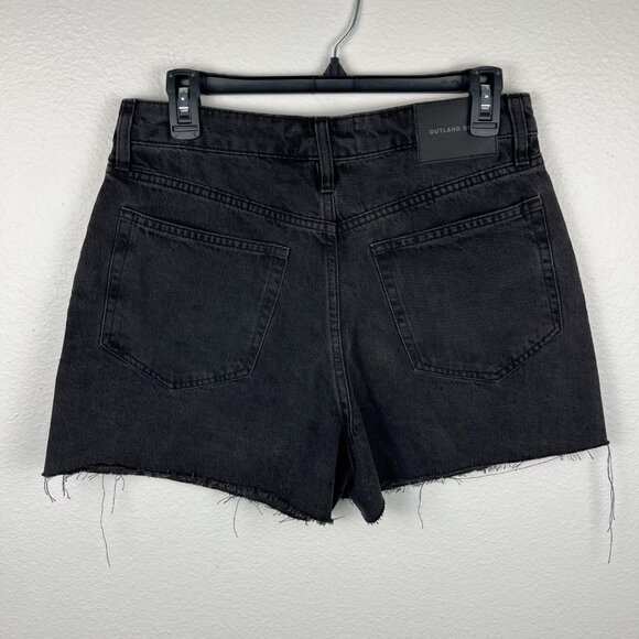 Outland Denim | NWOT Annie High Classic Aged Black Jean Shorts, size 28 - Picture 3 of 12
